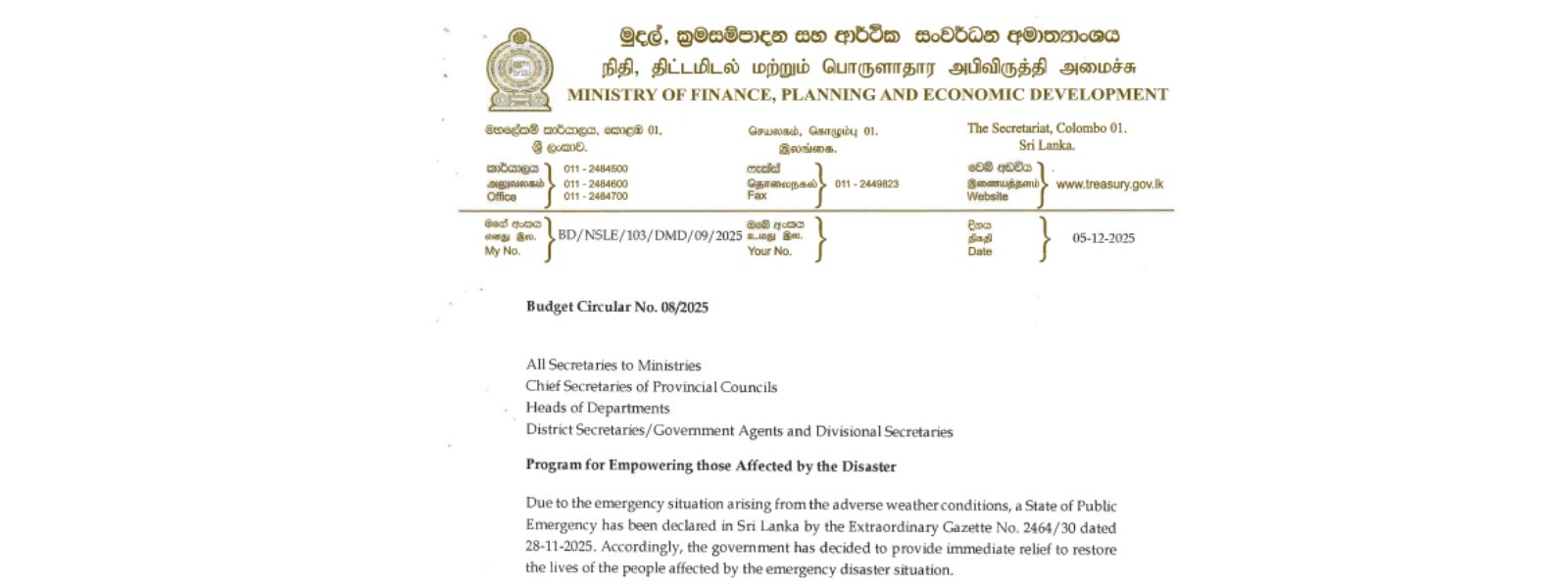 Government Moves to Restore Lives After Cyclone
